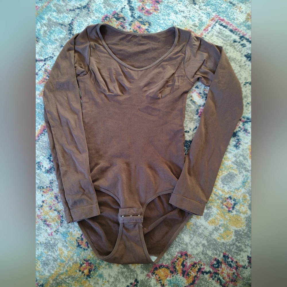 Brown Long Sleeve Bodysuit